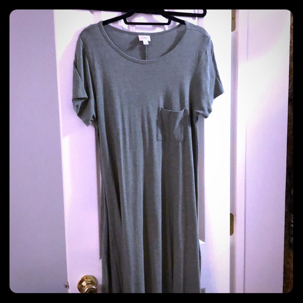Lularoe xl t shirt dress w/pocket green.